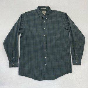 L.L. Bean Green and Blue Plaid Button-Down Shirt